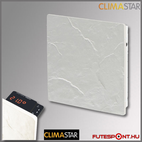 climastar smart touch hőtárolós fűtőpanel, kerámia,1000w, fehér pala