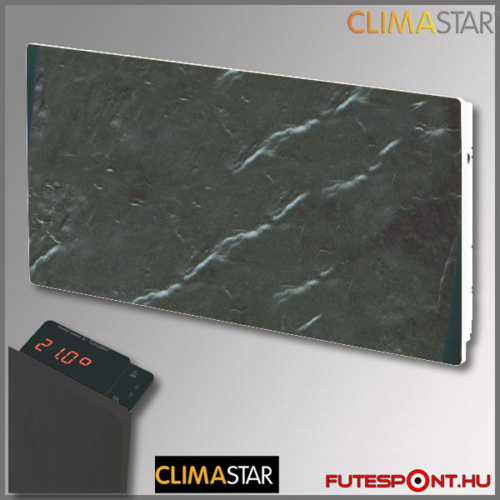 climastar smart touch hőtárolós fűtőpanel, kerámia, fekete pala